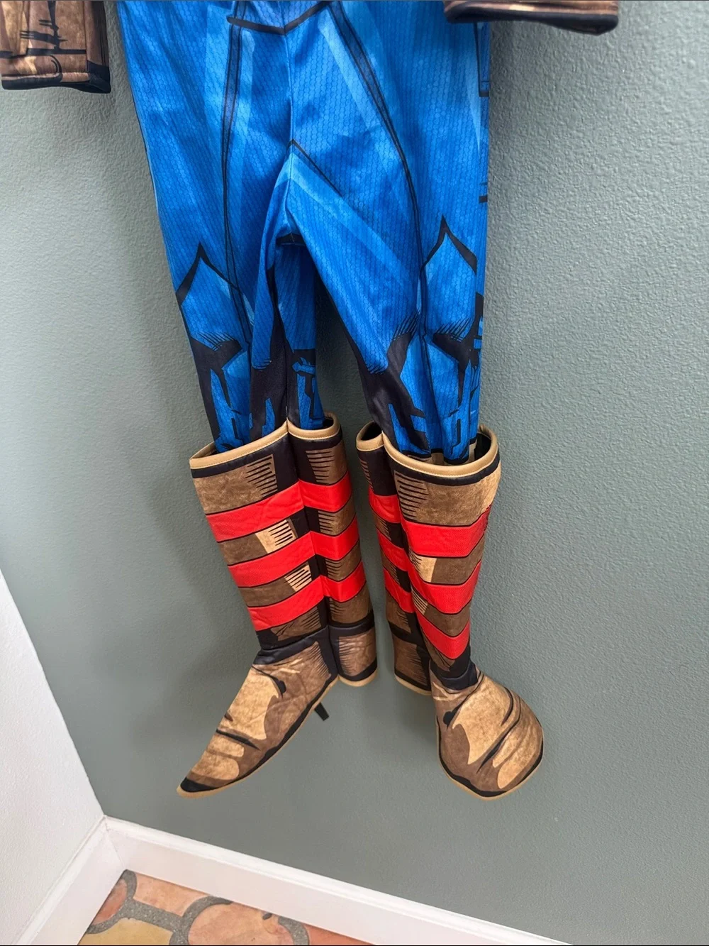 Kids Marvel Captain America Avengers Sz 5/6Y Blue Captain Star Superhero Costume - Picture 2 of 8